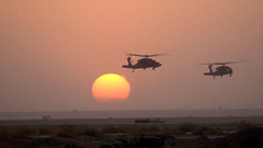 Sunset Army Helicopters