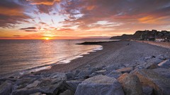 Sunset bay United Kingdom Beaches West