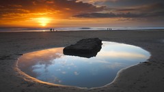 Sunset bay United Kingdom south wales