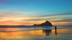 Sunset Beaches waves skyscapes