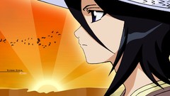 Sunset Birds Anime hats anime girls short hair bleach kuchiki 
