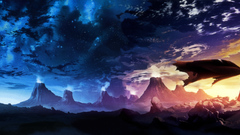 Sunset blue clouds Kamina