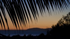 Sunset blue orange California silhouettes California Coastline