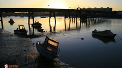 Sunset Boats Bridges 2009 rivers february