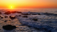 Sunset California waves pacific ocean
