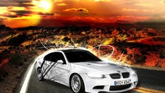 Sunset cars BMW roads bmw m3 vehicles sports cars Photo 