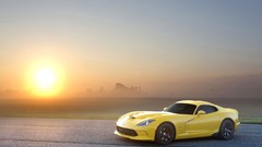 Sunset cars Dodge GTS sunlight skies Supercars Dodge Viper GTS
