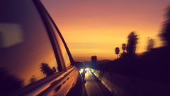 Sunset cars Highways roads