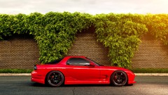 Sunset cars Mazda roads red cars