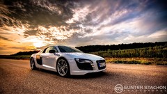 Sunset cars roads Audi R8 V8
