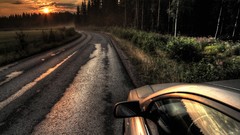 Sunset cars roads HDR Photography