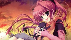 Sunset cats scarfs blue eyes mashiroiro symphony izumi tsubasu 