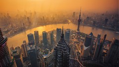 Sunset China Shanghai cityscapes