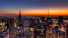 Sunset cities York skylines