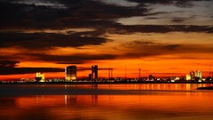 Sunset cityscapes buildings