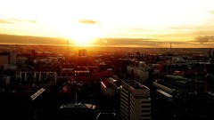 Sunset cityscapes buildings city