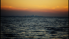 Sunset cityscapes Sea