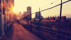 Sunset cityscapes streets urban