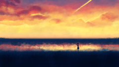 Sunset clouds Anime anime