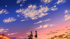 Sunset clouds anime girls touhou shameimaru aya inubashiri 