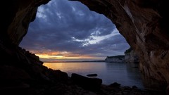 Sunset clouds arch Seaside