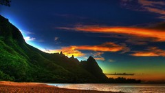 Sunset clouds Beaches skies