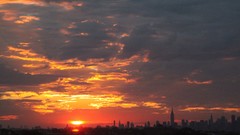 Sunset clouds cityscapes new york city city skyline