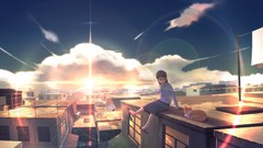 Sunset clouds glasses skies scenic original characters