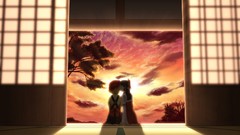 Sunset clouds hats goddess kissing hakurei reimu touhou miko 