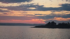 Sunset clouds lakes skyscapes