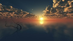 Sunset clouds landmark