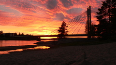 Sunset clouds Landscapes Bridges