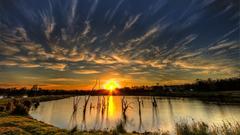 Sunset clouds Landscapes nature