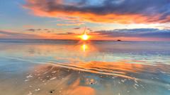 Sunset clouds Landscapes Sea