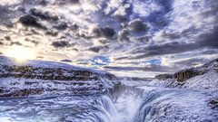 Sunset clouds Landscapes snow