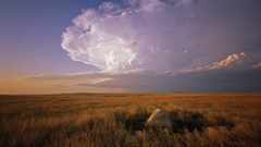 Sunset clouds nature fields