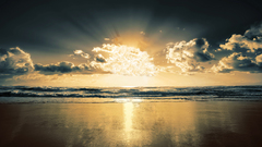 Sunset clouds nature Sea