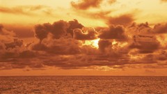 Sunset clouds ocean south Pacific