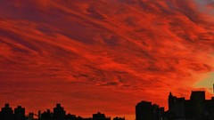 Sunset clouds red cityscapes