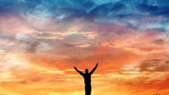 Sunset clouds silhouettes