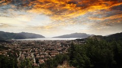 Sunset clouds skies forests