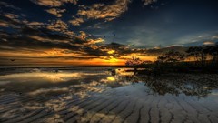Sunset clouds skyscapes reflections