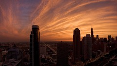 Sunset clouds Skyscrapers buildings