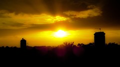 Sunset clouds sun orange