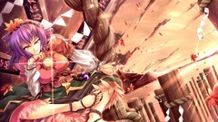 Sunset clouds touhou leaves