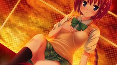 Sunset darkness Anime anime girls blue eyes uniforms seifuku 