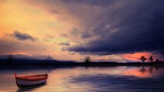 Sunset evening lakes