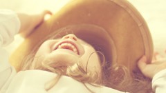 Sunset eyes woman children lips hats faces