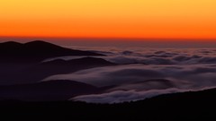 Sunset fog nature Dome great smoky mountains