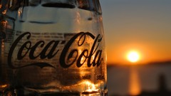 Sunset glass bottles coca-cola coke